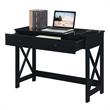Convenience Concepts Oxford 42-Inch Desk with Charging Station in Black Wood