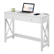 Convenience Concepts Oxford 42-Inch Desk with Charging Station in White Wood