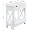 Oxford Flip Top End Table with Charging Station in White Wood Finish