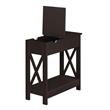 Oxford Flip Top End Table with Charging Station in Espresso Wood Finish