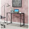 Convenience Concepts Xtra Folding Desk- Espresso Wood Top and Black Metal Frame