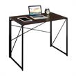 Convenience Concepts Xtra Folding Desk- Espresso Wood Top and Black Metal Frame