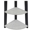 Newport Five-Tier Corner Bookcase in Faux Cement and Black Wood Finish