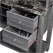Newport Serving Bar in Faux Black Marble and Weathered Gray Wood Finish