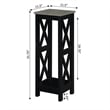 Convenience Concepts Oxford Tall Plant Stand in Black Wood and Faux Cement Top