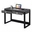 Convenience Concepts Newport Two-Drawer Desk with Charging Station in Gray Wood