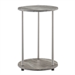 Convenience Concepts Designs2Go No-Tools Two-Tier Round End Table in Gray Wood