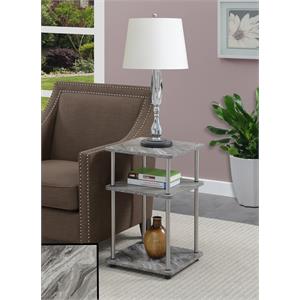 designs2go no-tools three-tier end table in gray faux marble wood finish