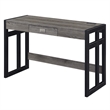 Monterey 47-Inch Desk with Charging Station with Gray Wood Top and Black Frame