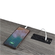 Monterey 47-Inch Desk with Charging Station with Gray Wood Top and Black Frame