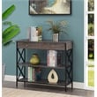 Tucson One-Drawer Console Table in Gray Wood with Black Metal Frame