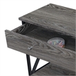 Tucson One-Drawer Console Table in Gray Wood with Black Metal Frame