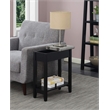 Convenience Concepts American Heritage Flip Top End Table in Black Wood Finish