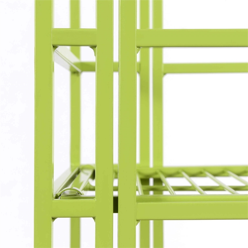 Convenience Concepts Xtra Storage Five-Tier Folding Shelf with Green Metal Frame