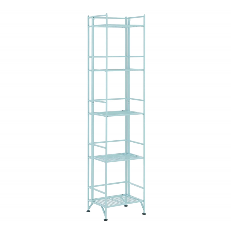 Convenience Concepts Xtra Storage Five-Tier Folding Shelf in Green Metal