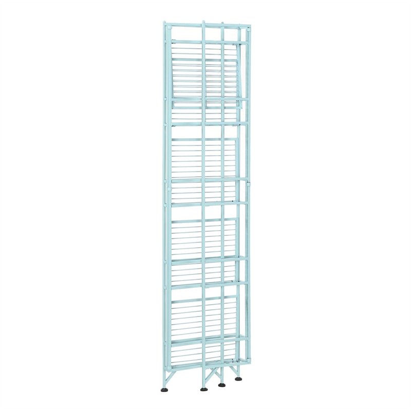 Convenience Concepts Xtra Storage Five-Tier Folding Shelf in Green Metal