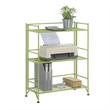 Convenience Conecpts Xtra Storage Three-Tier Wide Folding Shelf in Green Metal