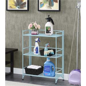 convenience concepts xtra storage three-tier wide folding shelf in green metal