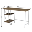 Designs2Go Trestle Desk in Caramel Driftwood and White Metal Frame