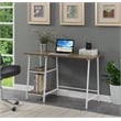 Designs2Go Trestle Desk in Caramel Driftwood and White Metal Frame
