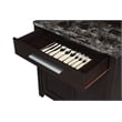 Sawyer Wine Bar with Cabinet in Black Faux Marble and Espresso Wood Finish