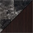 Sawyer Wine Bar with Cabinet in Black Faux Marble and Espresso Wood Finish