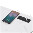 SoHo 42-Inch Glass Desk with Charging Station with White Faux Marble Wood Top