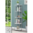 Designs2Go No-Tools Five-Tier Tower in White Faux Marble Wood Finish