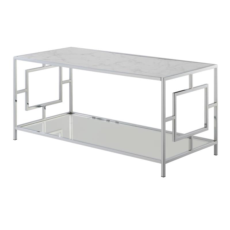 Town Square Chrome Metal Coffee Table - Thumbnail 4