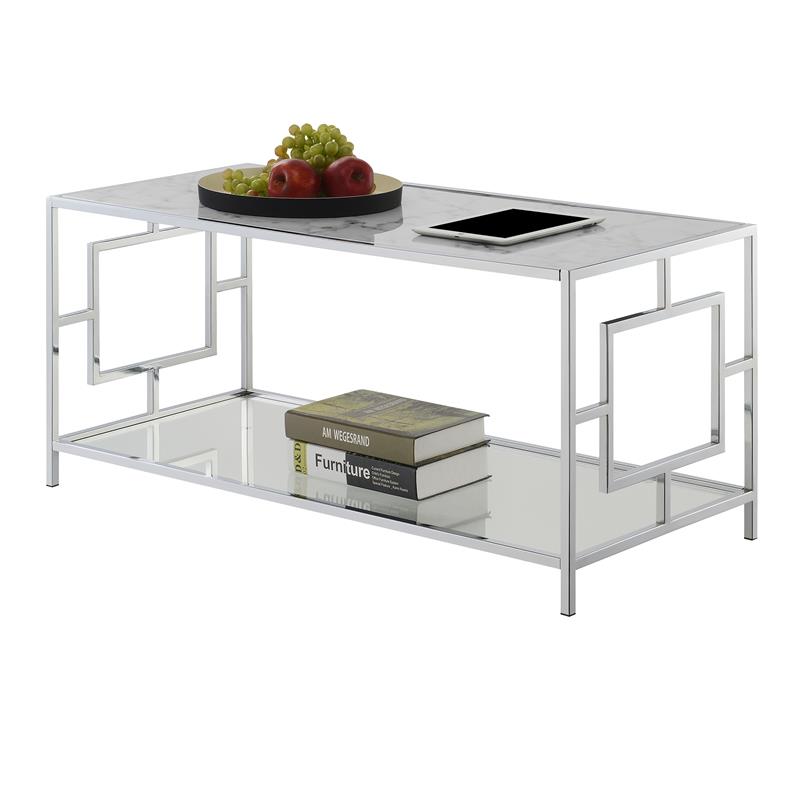 Town Square Chrome Metal Coffee Table - Thumbnail 3