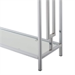 Town Square Chrome Metal Console Table with White Faux Marble Top and Glass