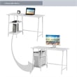Convenience Concepts Designs2Go Trestle White Metal Desk with White Wood Top