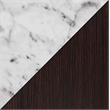 Sawyer Wine Bar with Cabinet in Espresso Wood Finish with White Faux Marble Top