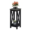 Convenience Concepts Oxford Plant Stand in Black Wood Finish with Gray Top
