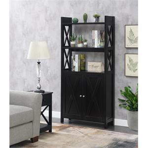 convenience concepts oxford bookcase with cabinet in espresso wood finish
