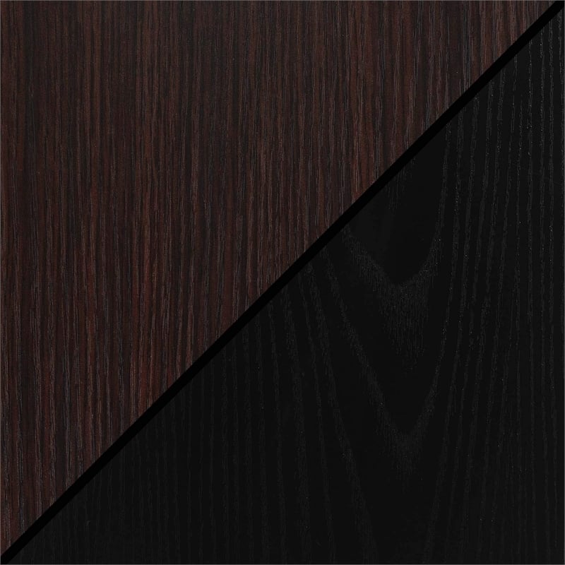 Convenience Concepts Newport Two-Drawer Desk with Charging Station in Black Wood