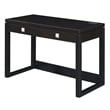 Convenience Concepts Newport Two-Drawer Desk with Charging Station in Black Wood