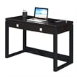 Convenience Concepts Newport Two-Drawer Desk with Charging Station in Black Wood