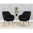 Convenience Concepts Charlotte Accent Chair in Black Linen Fabric with Wood Legs