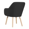 Convenience Concepts Charlotte Accent Chair in Black Linen Fabric with Wood Legs