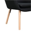 Convenience Concepts Charlotte Accent Chair in Black Linen Fabric with Wood Legs