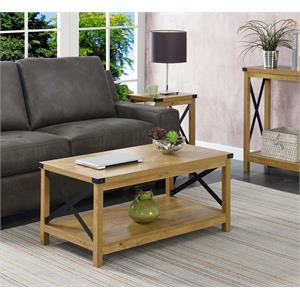 convenience concepts durango coffee table in light english oak wood finish