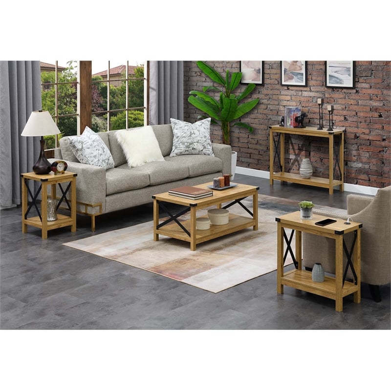 Convenience Concepts Durango Console Table Light English Oak Wood Finish