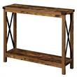 Convenience Concepts Durango Console Table in Nutmeg Wood Finish and Black Metal