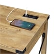 Durango 42-Inch Desk with Charging Station in Light English Oak Wood Finish