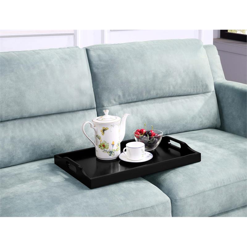 Convenience Concepts Designs2Go Serving Tray in Black Wood Finish