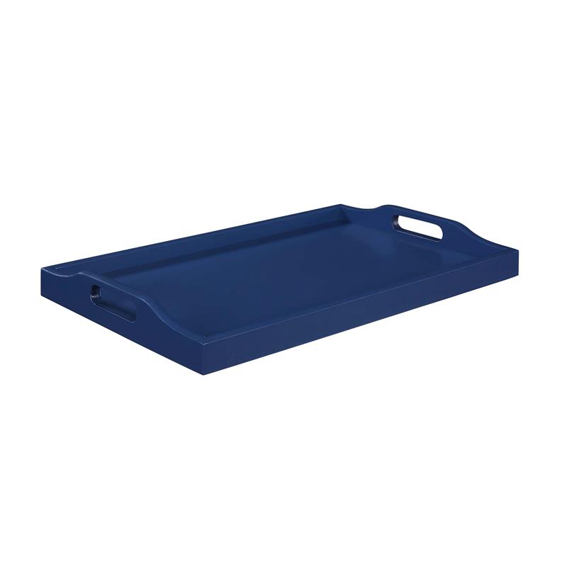 Convenience Concepts Designs2Go Serving Tray in Cobalt Blue Wood Finish