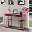 Designs2Go No Tools Student Desk with Charging Station in Pink Wood Finish