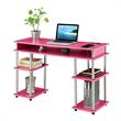 Designs2Go No Tools Student Desk with Charging Station in Pink Wood Finish