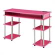 Designs2Go No Tools Student Desk with Charging Station in Pink Wood Finish